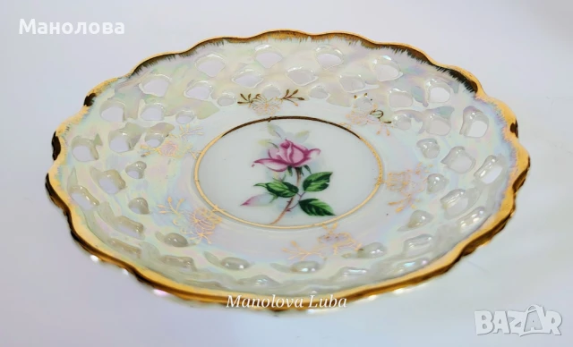 Порцеланова чаша с чинийка Roberts Company of San Francisco, произведени в Япония., снимка 4 - Други ценни предмети - 51211267