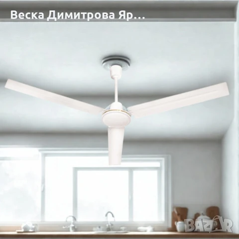 Метален таванен вентилатор Muhler MCD-54056 – 142 см (56"), 60W, с регулатор на стена, снимка 4 - Вентилатори - 50497464