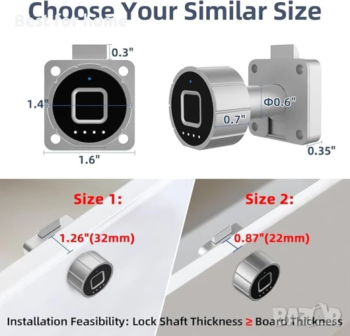  Bluetooth Биометрична ключалка за шкаф с пръстови отпечатъци eLinkSmar, снимка 5 - Друга електроника - 50628931