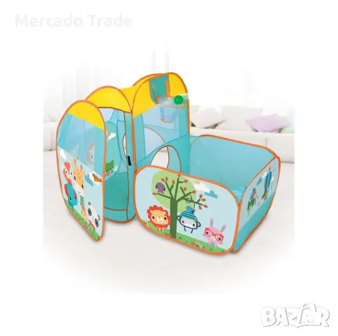 Комплект палатка за игра с топки Mercado Trade, За деца, Цветен, снимка 2 - Играчки за стая - 50437502