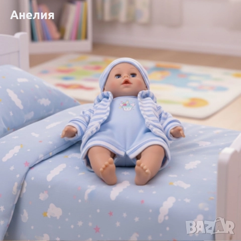 Кекла бебе с мигащи очички и зимни дрехи, снимка 2 - Кукли - 52830863