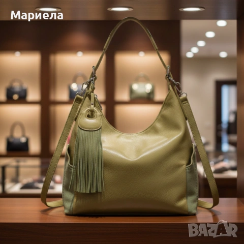 Дамска чанта с висулка и странични джобове в 7 цвята — стилна, вместителна и практична, снимка 3 - Чанти - 53342099