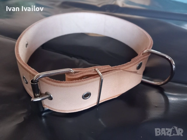 Масивен нашийник от натурална кожа (Бланк) – 4 см широк