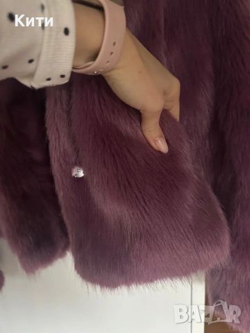 Палто с косъм Bershka, снимка 2 - Палта, манта - 53248341