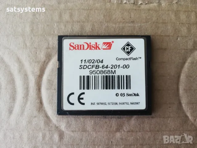 SanDisk Standard Grade 64MB Compact Flash Memory Card, снимка 6 - Други - 47455551