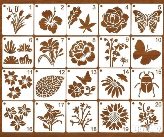 62 вида цветя животни листа стенсил шаблон за спрей за торта украса стена боя scrapbooking