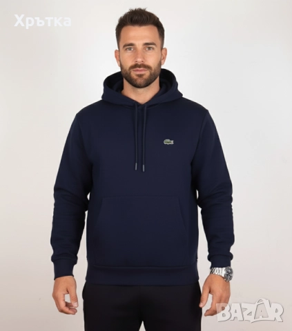 Lacoste Fleece Hoodie - Оригинален мъжки суитшърт размер 2XL