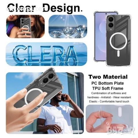 Samsung Galaxy S25 Edge IMAK Силиконов Калъф Candy Series TPU +PC/Clear MagSafe и Протектор, снимка 7 - Калъфи, кейсове - 50614658