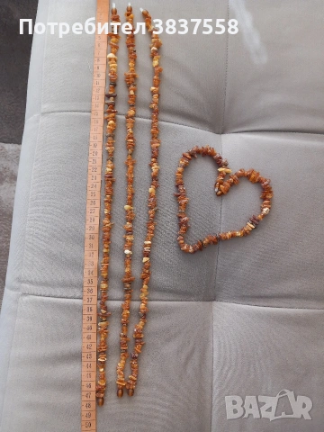 огърлица от необработен кехлибар, дължина 44-47 см , снимка 4 - Колиета, медальони, синджири - 53809208