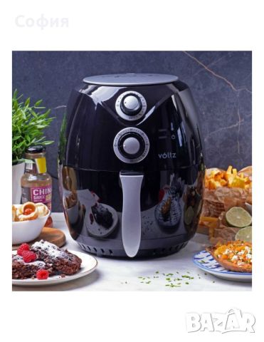 Фритюрник AirFryer, 1600W, 3л., горещ въздух, таймер, до 200°C, черен, снимка 6 - Фритюрници - 46736983