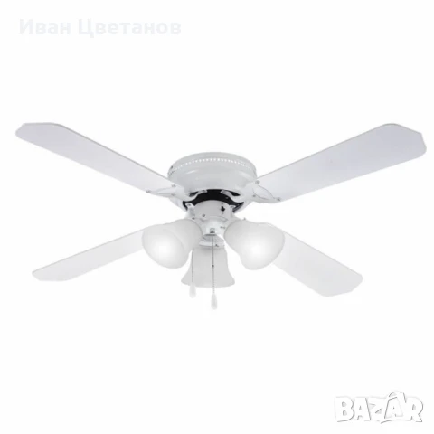 Таванен вентилатор с осветление Muhler MCF4262W N – 107 см, 4 перки, 3xE27, 55W, MDF