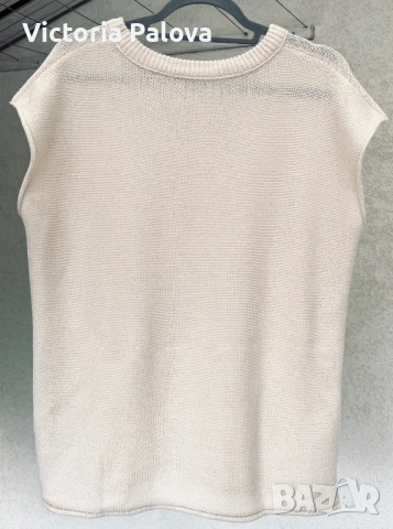 Елегантен плетен топ без ръкави в цвят apricot , снимка 7 - Корсети, бюстиета, топове - 53225249