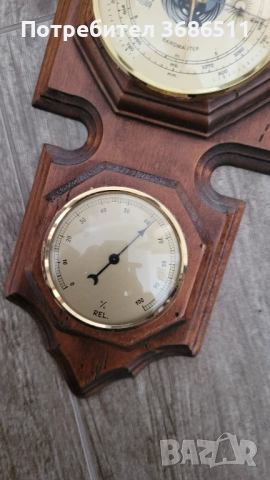 Стар голям барометър и термометър, снимка 4 - Други стоки за дома - 52105372
