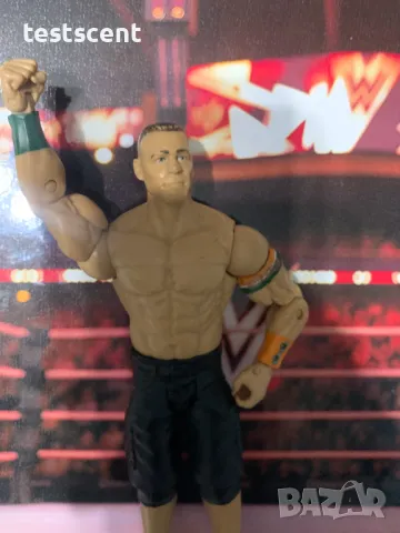 Екшън фигура WWE John Cena Джон Сина Mattel Basic Black Shorts White Green Orange figure играчка, снимка 9 - Колекции - 48438287