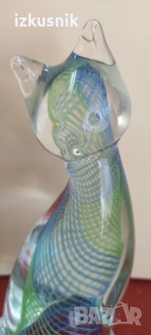 Феерична ретро котка от муранско стъкло, снимка 3 - Колекции - 53154531
