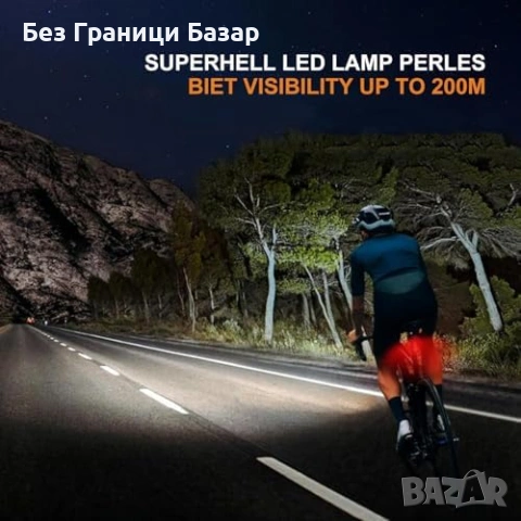 Нов Комплект LED велосипедни светлини 2400mAh USB+Solar 2 режима фар стоп, снимка 4 - Аксесоари за велосипеди - 53573221