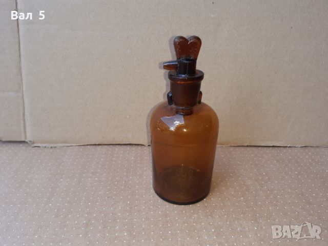 Старо аптекарско шише с капкомер . Аптекарска стъклария, снимка 1 - Антикварни и старинни предмети - 46257927