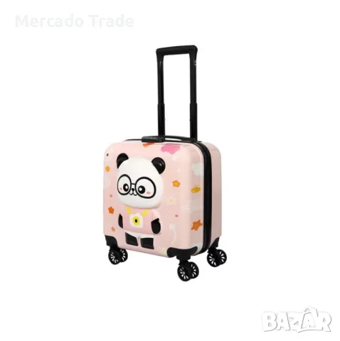 Детски куфар Mercado Trade, 3D, ABS, Панда, Розов, снимка 2 - Куфари - 47256132