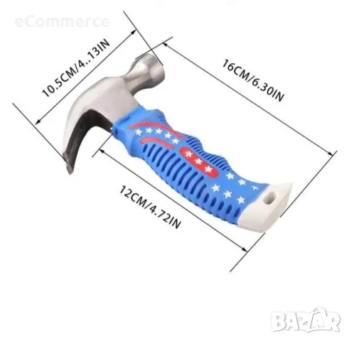 Малък чук със синя гумена дръжка, снимка 4 - Други инструменти - 47892034