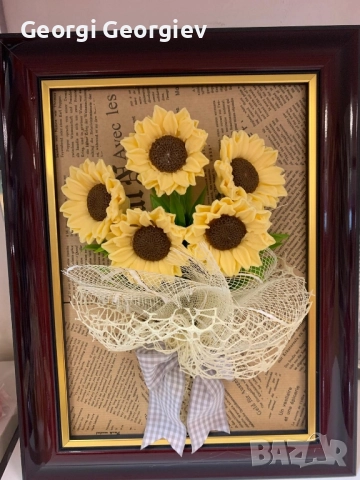 цветя изработени с глицеринов ароматен сапун и Българска роза Стара Загора,бивше кино Септември, снимка 2 - Декорация за дома - 52499815