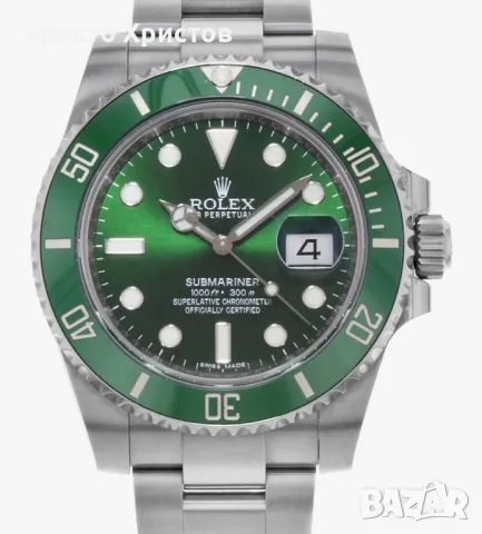 Мъжки луксозен часовник Rolex Submariner "Hulk" Green Dial M116610LV-0002, снимка 1 - Мъжки - 47226669