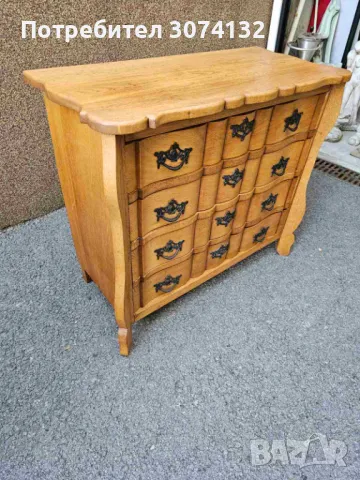 Масивен дъбов скрин в стил Чипъндейл, снимка 4 - Скринове - 49029404