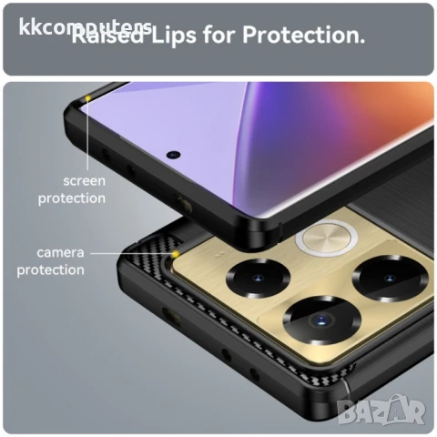 Infinix Note 40 Pro 5G Удароустойчив Carbon Fiber Калъф и Протектор, снимка 7 - Калъфи, кейсове - 50767579