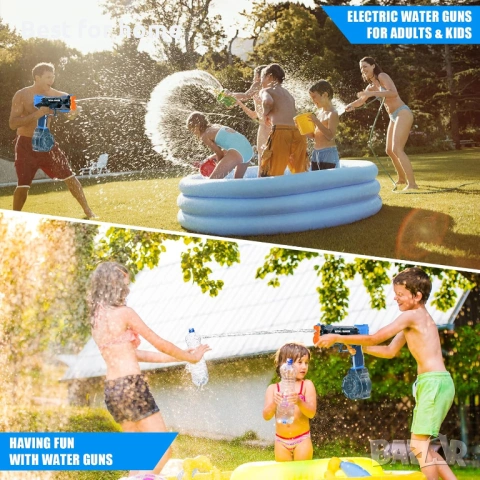 2026 Подобрен електрически воден пистолет с оранжев накрайник, зареждащ се, снимка 6 - Други - 54159356