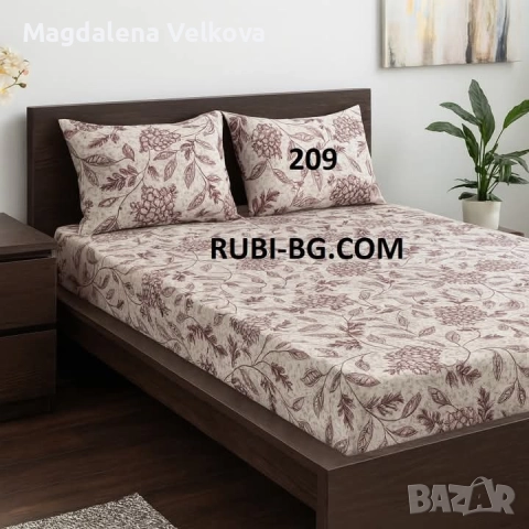 Чаршаф с ластик и 2 калъфки , снимка 2 - Спално бельо - 52800258