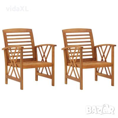 vidaXL Градински столове, 2 бр, акациево дърво масив(SKU:310266, снимка 1 - Градински мебели, декорация  - 45852290