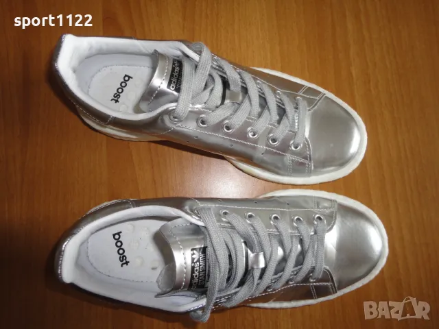 N37 Adidas Stan Smith Boost Silver/дамски обувки, снимка 4 - Маратонки - 49357762