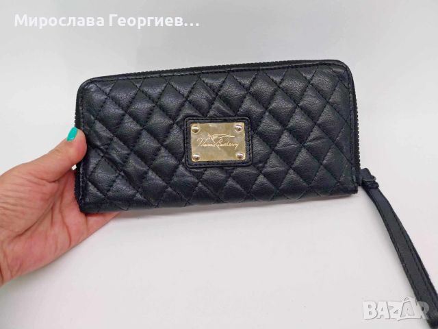 Портфейл Thomas Burberry, Черен кожен портфейл, снимка 1 - Портфейли, портмонета - 46110411