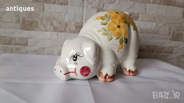 Стара порцеланова касичка - Прасе , снимка 2 - Антикварни и старинни предмети - 50095589