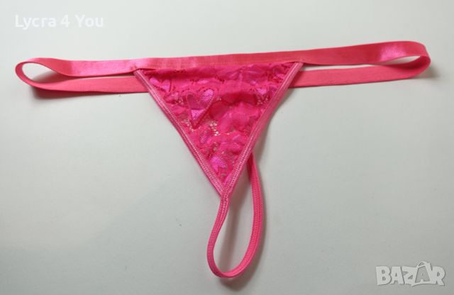 XL розова дантелена прашка с ластичен колан и тънък ластик отзад, снимка 4 - Бельо - 46265506