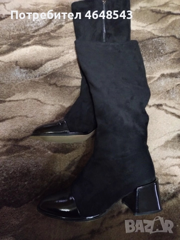 Черни дамски ботуши, снимка 2 - Дамски ботуши - 52976281