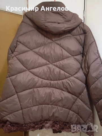 Дамско яке кафяво с качулка , снимка 3 - Якета - 53701731