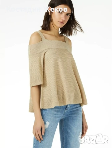 Нов.  Златист плетен топ с метализиран ефект. Liu Jo 