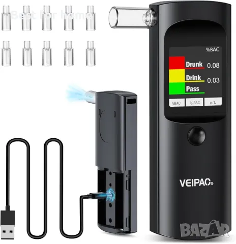 VEIPAO Професионален, преносим дрегер с 11 мундщука  и цифров  екран