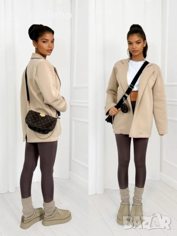 Дамско дълго сако от четкано памучно платно Velma, 5цвята , снимка 3 - Сака - 52065579