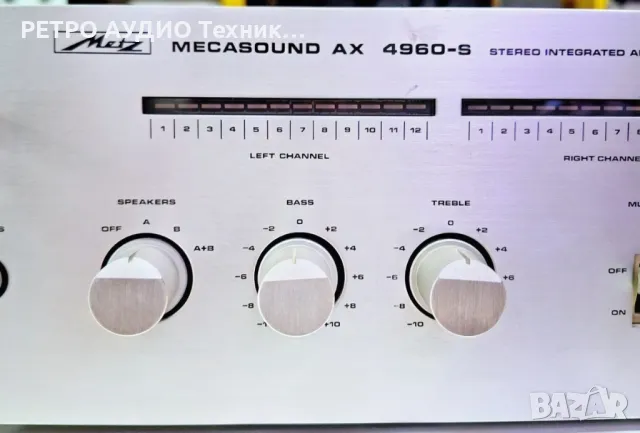 Винтидж усилвател 
Metz Megasound, 
mod. AX 4960-S

, снимка 2 - Ресийвъри, усилватели, смесителни пултове - 49833237
