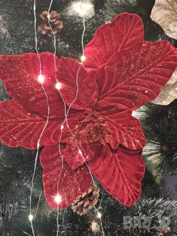 Коледна звезда декорация за елха, Classic Christmas