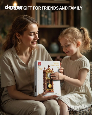 Комплект строителни блокчета - винтидж часовник с махало, функция за истински часовник, 751 части, снимка 6 - Образователни игри - 52303748