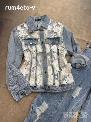 Дънково яке с дантела