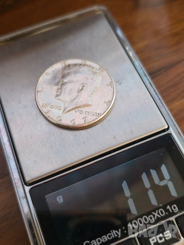 Сребърна Монета Половин Долар Кенеди 1967г, снимка 5 - Нумизматика и бонистика - 53687622