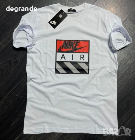 Мъжка Тениска в Бяло и Черно Nike Air, снимка 2 - Тениски - 53642434