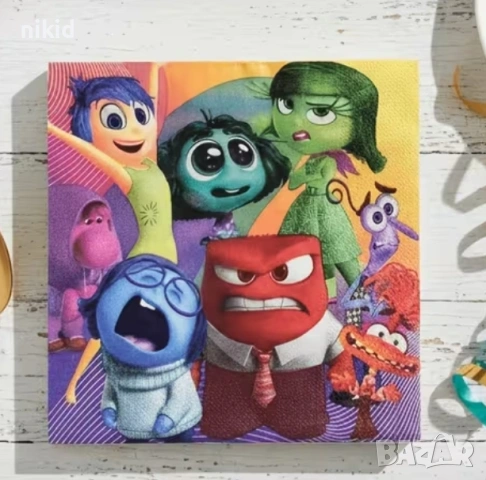 Отвътре навън inside out 10 парти салфетки рожден ден