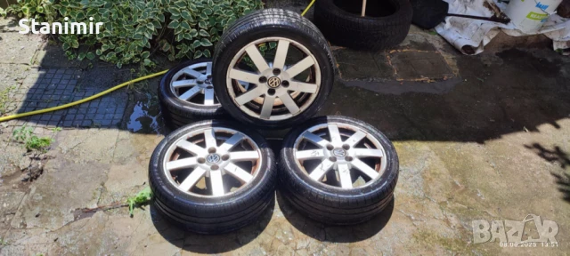 Джанти с гуми 15ки 4x100 от Поло, снимка 1