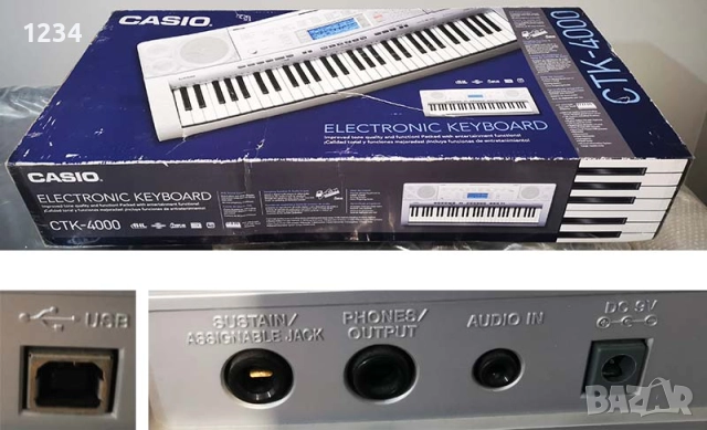 синтезатор клавир CASIO CTK-4000 пиано 5 октави плътни динамични клавиши и USB, снимка 11 - Аксесоари и консумативи - 52855740