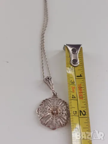 Антикварно сребърно колие 925, снимка 5 - Колиета, медальони, синджири - 50393043