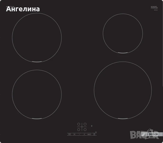 Готварски плот, Bosch PUE611BB5E, SER4, Induction hob, 60cm, 4 zones, black, surface mount without f